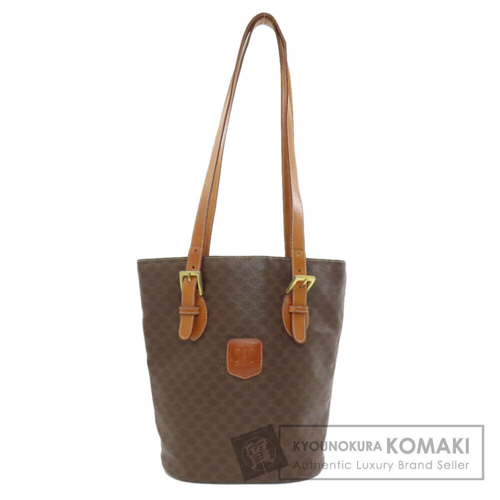Celine Macadam Leather Brown Tote Bag